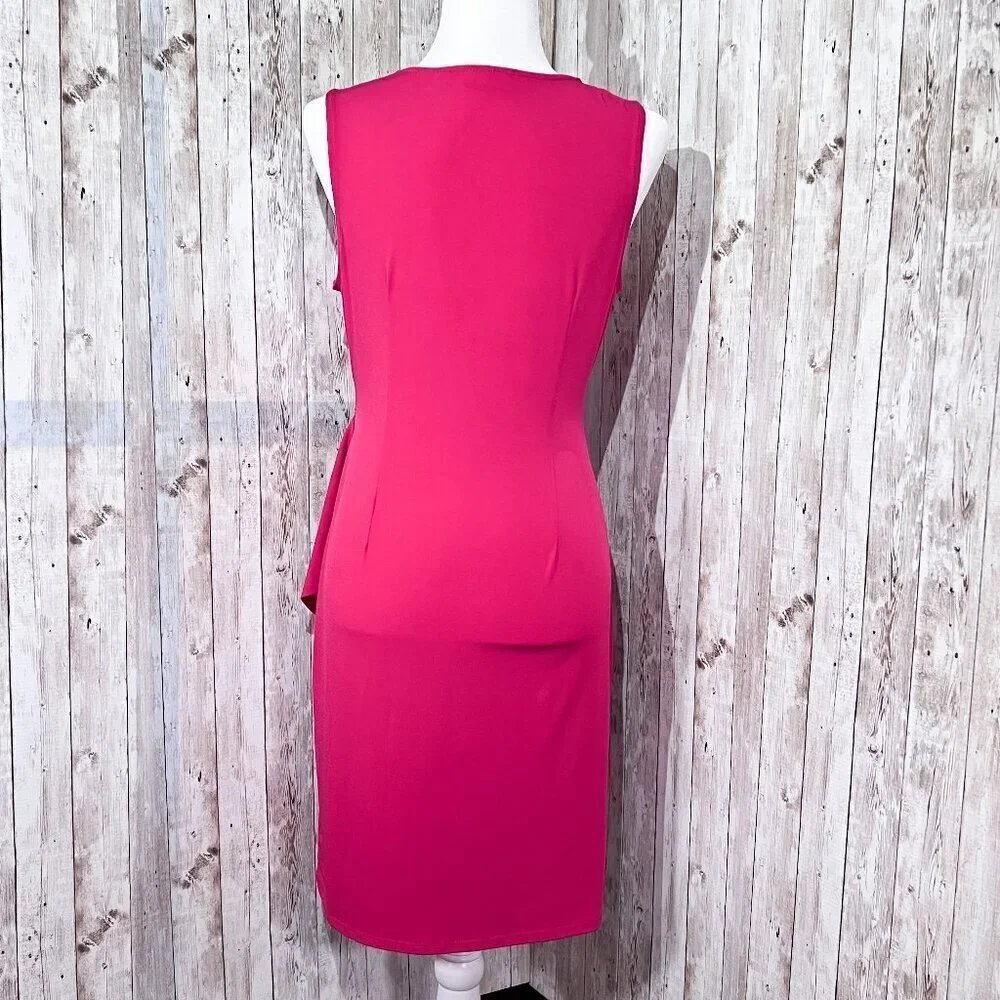 Women's New York & Company Dress | Sleeveless | Midi | Size Medium | Wrap | Pink - Picture 4 of 16